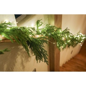 MOEPISY 9ft Christmas Garland with LED Lights, Real Touch Pine Garland - 1 of 4