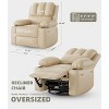 Oversized Swivel Recliner Chair with Heat & Massage – 360° Rocking Chair, Manual Recline & Cup Holder for Living Room, Bedroom - 2 of 4