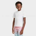 Boys' Solid Short Sleeve Rash Guard Swim Shirt - Cat & Jack™ White