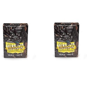 Dragon Shield 2 Packs Dragon Shield Matte Mini Japanese Black 60 ct Card Sleeves Value Bundle! - 1 of 4