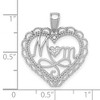 Black Bow Jewelry 14k White Gold Mom Scallop Heart Pendant, 23mm - 4 of 4