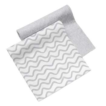BreathableBaby Swaddle Blanket, Watercolor Wave Gray & Gray Heather, 2 Pack