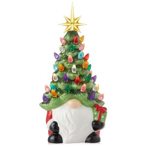 Casafield Hand Painted Ceramic Decor, Pre-Lit Nostalgic Vintage Christmas Tabletop Decor - 1 of 4