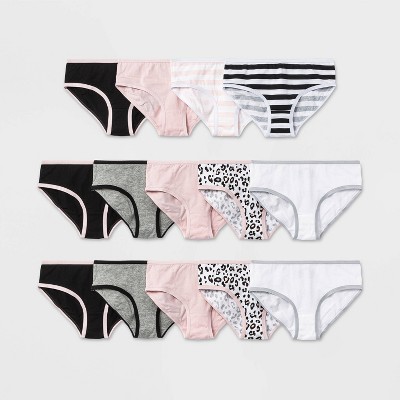 Nubies Essentials Girls' 5pk Heart Print Underwear - White 6