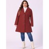 Agnes Orinda Women's Plus Size Winter Notched Lapel Single Breasted with Pockets Pea Coats - image 3 of 4