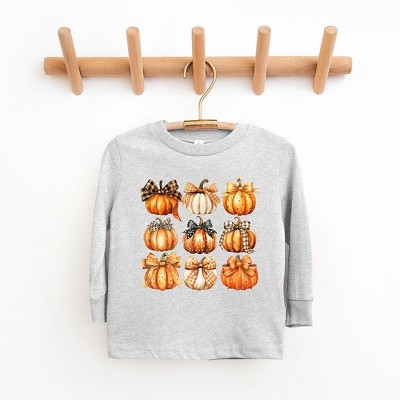 The Juniper Shop Coquette Fall Pumpkin Chart Toddler Long Sleeve Tee