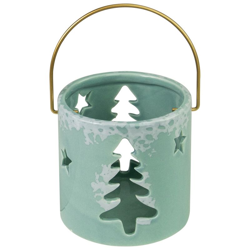 Northlight 3.75" Green Christmas Tree Cut Out Tea Light Candle Holder, 1 of 6