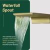 Cobbe Wall-Mounted Faucet Single Handle with Waterfall Spout 2-Hole Installation Bathroom Sink Faucet Brushed Gold - 4 of 4