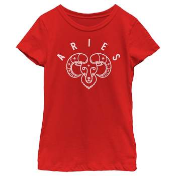 Girl's Lost Gods Zodiac Aries Ram Symbol T-Shirt