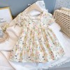 MyKids-USA Baby Girl Floral Print O-Neck Puff-Sleeved Short Dress - 2 of 4