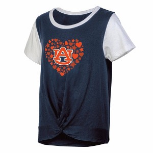 NCAA Auburn Tigers Girls' White Tie T-Shirt - 1 of 3