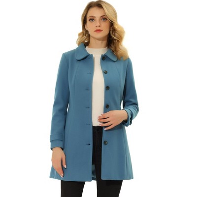 INSPIRE CHIC Women's Peter Pan Collar Single Breasted Winter Long Overcoat