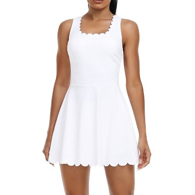 Attraco Women's Tennis Dress with Shorts Workout Golf Skirts with Pockets Athletic Dresses