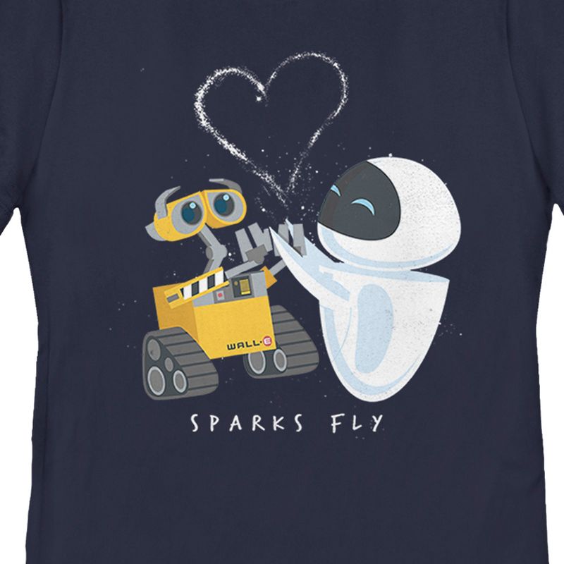Women's Wall-E Valentine's Day EVE Sparks Fly T-Shirt, 2 of 5