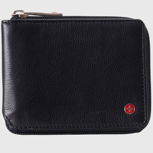 Alpine Swiss Logan Zipper Bifold Wallet For Men or Women RFID Safe Comes in a Gift Box - 1 of 4