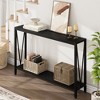 Narrow Entryway Table, Console Table with Storage Shelves, Thin Behind Couch Table, Skinny Sofa Table, Gray Entry Tabley - 4 of 4