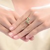 14K Gold Plated Bypass Ring with Sparkling Cubic Zirconia – Elegant and Contemporary Design for a Touch of Glamour - 2 of 3