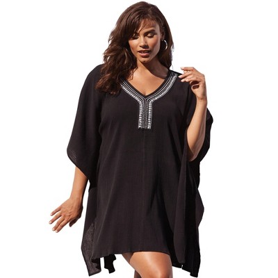 Swim 365 Women's Plus Size Jeweled Caftan