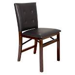 Set of 2 Parson's Folding Chair Espresso/Bonded - Stakmore