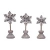 Transpac Wood 11 in. Multicolor Christmas Snowflake on Base Set of 3 - 3 of 4