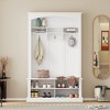 RISOKEYS 47.2'' Shoe and Coat Rack for Hallway with Multi-functional Storage Bench and Shoe Storage, with 3 Hanging Hooks & Rectangle Storage - 2 of 4