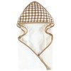 Hudson Baby Cotton Animal Face Hooded Towel, Brown Gingham Puppy, One Size - 4 of 4