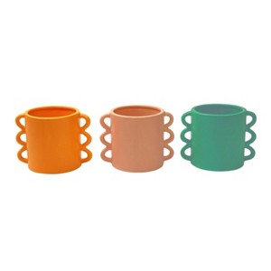 Transpac Ceramic Retro Mod Planter Set of 3 Spring Home Decorations - 1 of 2