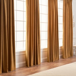 Chanasya 2pk Solid Velvet Room Darkening Window Curtain Panels - Set of 2 - 1 of 4