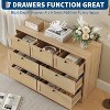 Rattan 7-Drawer Farmhouse Dresser, Modern Wooden Storage Chest for Bedroom, Closet Organizer for Living Room, Entryway, Hallway - 4 of 4