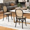 Lyngins Vintage Dining Chairs (Set of 2), Natural Rattan Armless Chair, Kitchen Chairs & Living Room Chair with Birch Wood Frame - 2 of 4