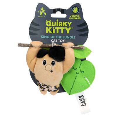 Quirky Kitty King of the Jungle Cat Toy - Brown - 2pk
