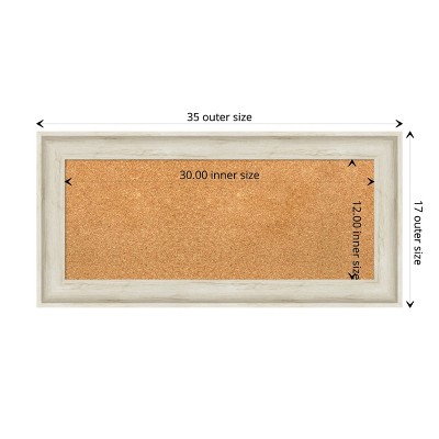 Regal Birch Cream Framed Natural Cork Bulletin Board 35x17