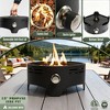 15" Propane Tabletop Gas Fire Pit, 40000 BTU Round Steel Tabletop Fire Pit for Outdoor Patio, Garden, Balcony & Living Space, Black - 3 of 4