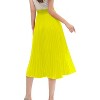 Women's High Waist Pleated A-Line Midi Skirt - Swing Flare Design A-yellow - 4 of 4