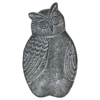 Gray Metal Owl Decorative Storage Jewelry Trinket Dish - Foreside Home & Garden