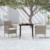 vidaXL Patio Dining Set Outdoor Dining Set Table and Chair Set for Garden - 3 Piece with Cushions Beige and Black 31.5" Table Length - 2 of 4