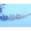 Anna-Kaci Women's Statement Necklace and Earring Set with Blue and Purple Crystal Accents, Silver Tone, Adjustable Chain, Vibrant Design - Purple - 4 of 4