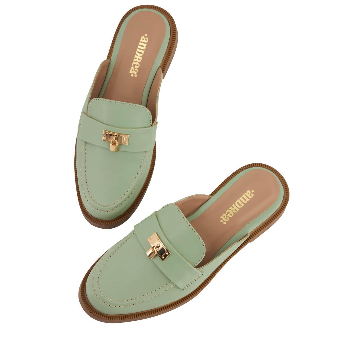 Женские сабо Andrea Women's Flat Mocassin Mules 67910-3904565 Green 10 — фото 3