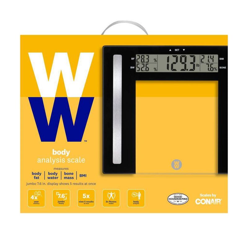 Body Analysis Scale Clear with Black Accents - Weight Watchers, 3 of 16