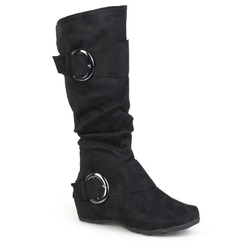 Journee Collection Womens Jester-01 Hidden Wedge Riding Boots, Black 8 ...