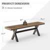 Modern Outdoor Dining Table for 6, Patio Table with Sturdy X-Legs, Durable HDPS & Aluminum, Weather Resistant, 3-Year Warranty, Dark Gray - 4 of 4