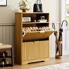 31.6" Shoe Storage Cabinet with Flip Drawers and Adjustable Shelves, Modern Entryway Organizer for 16-20 Pairs-3irtyhousy - 2 of 4
