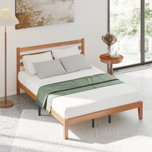 Lyngins Solid Wood Bed Frame with Headboard,Twin/Full/Queen/King Platform Bed Frame with Wood Slat Support,12" Underbed Storage,No Box Spring Needed - 1 of 4