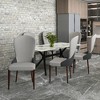 LeisureMod Havana Modern Leather Dining Chair – High Back Side Chair with Curved Backrest and Rubberwood Legs for Kitchen and Dining Room Set of 2 - 3 of 4