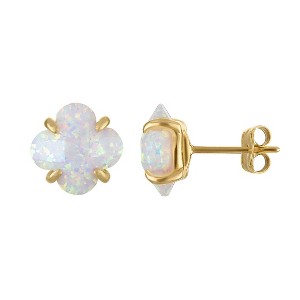 Designs By Gioelli 10K Gold Gemstone Clover Stud Earrings - 1 of 2