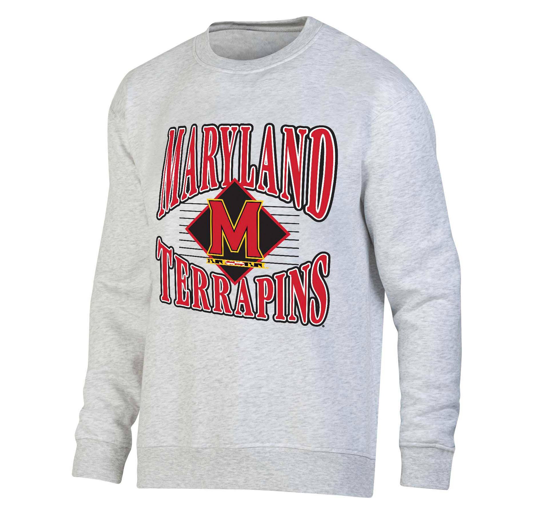 NCAA Maryland Terrapins Men's Crew Neck Fleece Ash Sweatshirt
