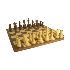 3.75" Sheesham French Men on Walnut/Maple Board Board Game - 1 of 1