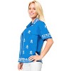 LA LEELA Women's Summer Casual Blouse Shirt Solid Blouses Button Down Short Sleeve Dress Tee Shirts Hawaiian Tops for Women - 3 of 3