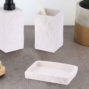 Evideco French Home Goods Elegant Stone-Effect Soap Dish Holder - Versatile Resin Tray for Bathroom Vanity - 1 of 4
