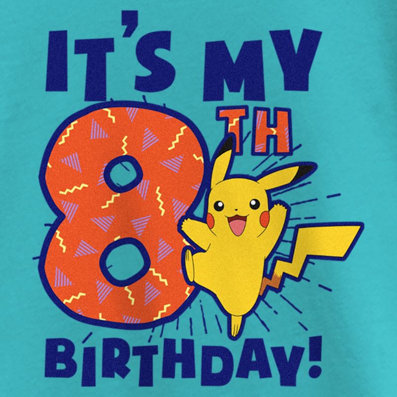 Girl's Pokemon It’s My 8th Birthday Pikachu T-Shirt, 2 of 5
